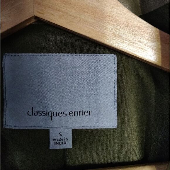 CLASSIQUES ENTIER 100% genuine lamb leather olive green open front jacket blazer - Picture 7 of 7